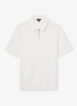 Reiss Heren Leigham regular fit polo met halve rits in de kleur Gebroken wit