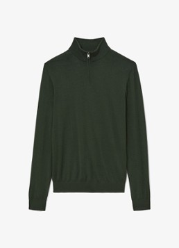 Reiss Heren Blackhall fijngebreide trui van merino wol in de kleur Donkergroen
