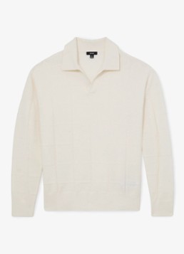 Reiss Heren Compton fijngebreide trui met structuur in de kleur Wit