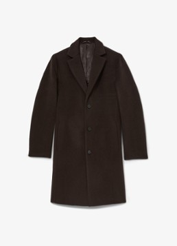 Reiss Heren Knight mantel in wolblend in de kleur Donkerbruin