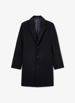 Reiss Heren Knight mantel in wolblend in de kleur Navy / Blauw