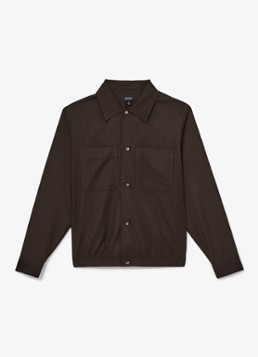 Reiss Heren PENGE overshirt in wolblend in de kleur Chocoladebruin