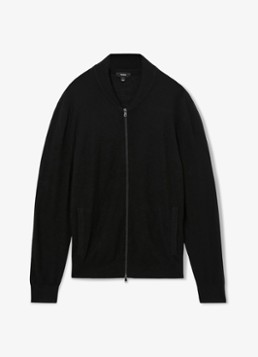 Reiss Heren Petersham vest van merino wol in de kleur Black / Zwart