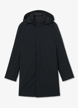 Reiss Heren Hilson hybride mantel met gilet-inzet en afneembare capuchon in de kleur Donkerblauw