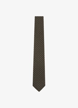 Reiss Heren Silvio stropdas van zijde met print in de kleur Khaki