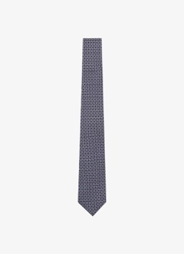 Reiss Heren Catena stropdas van zijde met print in de kleur Donkerblauw