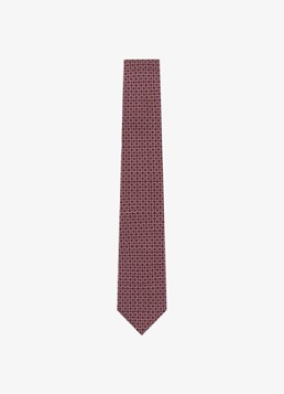 Reiss Heren Catena stropdas van zijde met print in de kleur Bordeauxrood