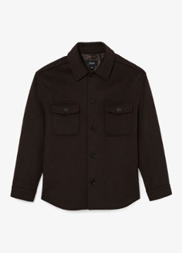 Reiss Heren Liam overshirt in wolblend met borstzakken in de kleur Donkerbruin