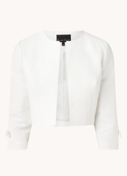 Phase Eight Dames Zoelle cropped blazer met strikdetail en structuur in de kleur Gebroken wit