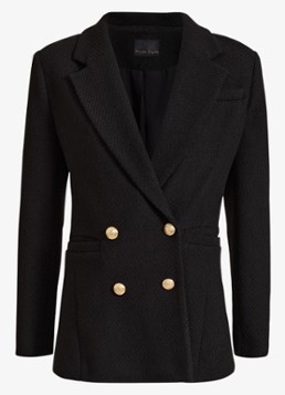 Phase Eight Dames Kiana double-breasted blazer van bouclé in de kleur Zwart