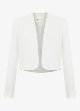 Phase Eight Dames Olivia cropped blazer met paspelzakken in de kleur Wit