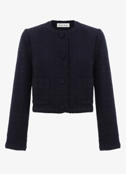 Phase Eight Dames Ripley jack van bouclé met steekzakken in de kleur Donkerblauw