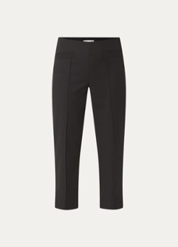 Phase Eight Dames Miah high waist tapered fit cropped pantalon met persplooi in de kleur Zwart