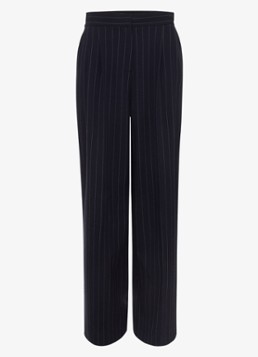 Phase Eight Dames Pia high waist wide fit pantalon met krijtstreep en lurex in de kleur Donkerblauw
