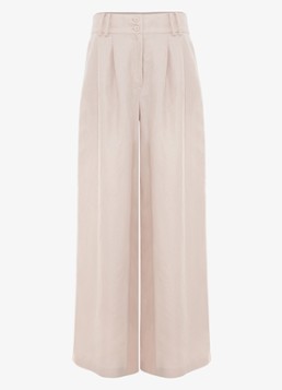 Phase Eight Dames Amble mid waist wide fit pantalon met steekzakken in de kleur Creme