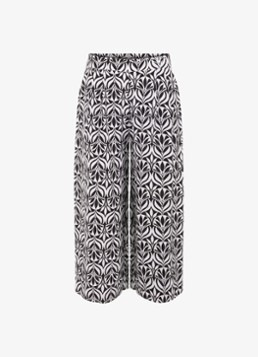 Phase Eight Dames Josie mid waist wide fit broek met print in de kleur Zwart