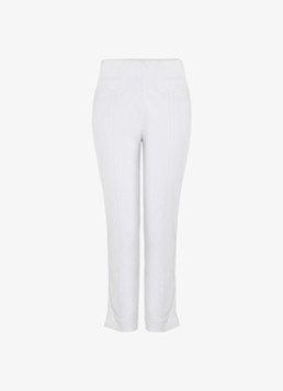 Phase Eight Dames Miah high waist straight leg driekwart broek in katoenblend in de kleur Wit