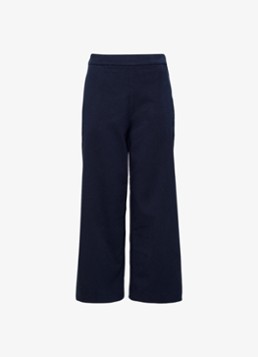 Phase Eight Dames Sylvie high waist wide fit cropped broek in de kleur Donkerblauw