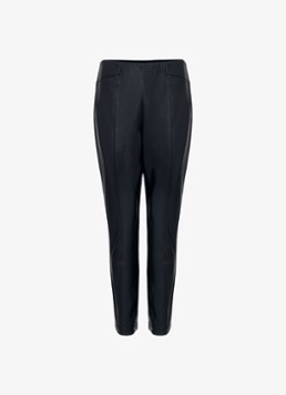 Phase Eight Dames Alora high waist slim fit broek van immitatieleer in de kleur Zwart