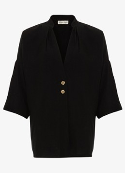 Phase Eight Dames Cynthia Button oversized blouse in de kleur Zwart