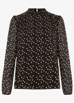 Phase Eight Dames Jacey tuniek met stippenprint in de kleur Zwart