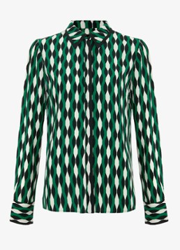 Phase Eight Dames Rita blouse met grafische print in de kleur Donkergroen