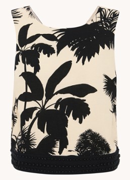 Phase Eight Dames Vittoria tuniek met print en kralendecoratie in de kleur Ivoor