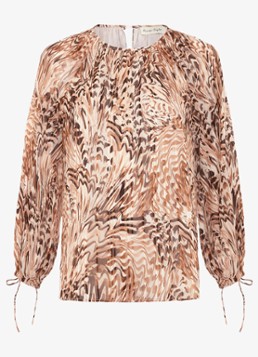 Phase Eight Dames Rafaella blouse met grafische print in de kleur Lichtbruin