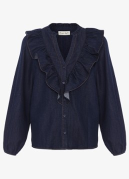 Phase Eight Dames Alexia blouse van denim in de kleur Donkerblauw