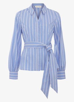 Phase Eight Dames Dakota blouse met streepprint en strikceintuur in de kleur Donkerblauw