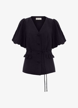Phase Eight Dames Audrey blouse in linnenblend in de kleur Blauw