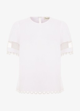 Phase Eight Dames Rebecca tuniek met mesh in de kleur Wit