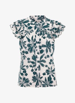 Phase Eight Dames Rena blouse met bloemenprint in de kleur Donkergroen