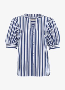 Phase Eight Dames Ariana blouse met streepprint en pofmouw in de kleur Donkerblauw