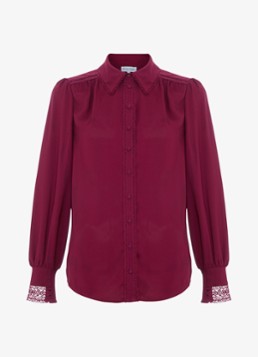 Phase Eight Dames Uma blouse met details van kant in de kleur Bordeauxrood