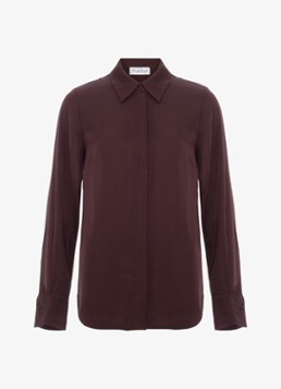 Phase Eight Dames Novie Satin Shirt in de kleur Bruin
