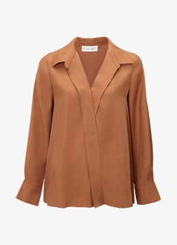 Phase Eight Dames Rihannon blouse met V-hals in de kleur Camel