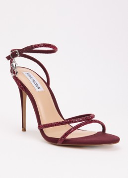 Steve Madden Dames Bryanna sandalette met strass in de kleur Bordeauxrood, maat: 42