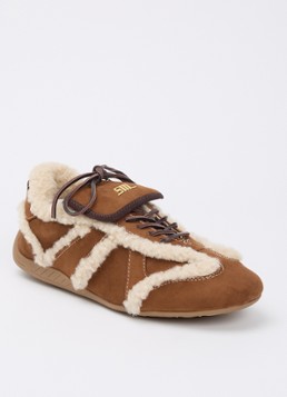 Steve Madden Dames Freezone sneaker met details van imitatiebont in de kleur Bruin, maat: 36
