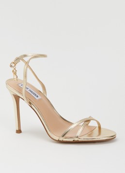 Steve Madden Dames Jypsey-cn sandalette van leer met metallic finish in de kleur Goud, maat: 42