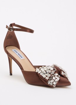 Steve Madden Dames Lumma sandalette met strass en strik detail in de kleur Bruin, maat: 42
