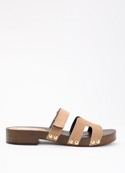 Steve Madden Dames Canal sandaal van suède in de kleur Zand, maat: 41