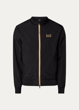 Armani Heren Bomberjack met ritszakken en logo in de kleur Zwart
