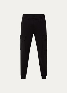 Armani Heren Tapered fit joggingbroek met klepzakken en logo in de kleur Zwart