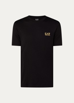 Armani Heren T-shirt met logo in de kleur Zwart