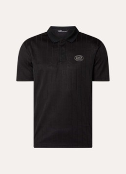 Armani Heren Regular fit polo met logoprint in de kleur Fancy black logo / zwart