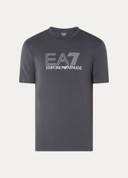 Armani Heren T-shirt met logoprint in de kleur Donkergrijs