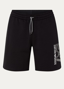 Armani Heren Straight fit joggingbroek met trekkoord en logo in de kleur Zwart