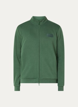 Armani Heren Fijngebreid vest met logo in de kleur Donkergroen