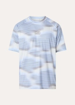 Armani Heren Trainings T-shirt met print en logo in de kleur Lichtblauw